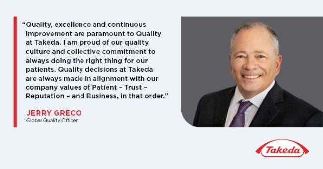 Jerry Greco, Takeda Global Quality Officer
