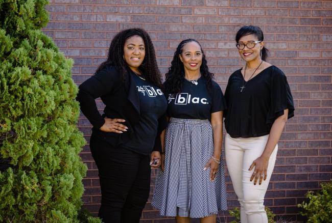 From left to right: 24/7 Blac leaders Joy Briscoe (Executive Director), Sharina Sallis (President) and Reshonda Young (Accelerator Director)