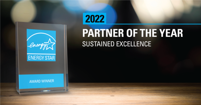 "2022 Partner of the Year Sustained Excellence" with energy star logo
