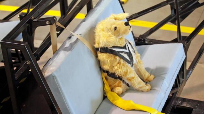 Subaru and the Center for Pet Safety conducted a collaborative crash test study to test the effectiveness of pet harnesses marketed with safety claims. (Image courtesy of Subaru and Center for Pet Safety). Image courtesy Fox17 website
