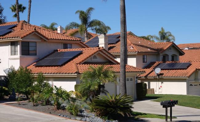 homes with solar panels on roofs