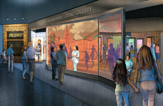 Rendering of the Molina Family Latino Gallery at the National Museum of American History