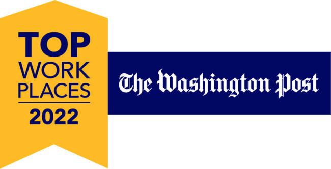 "Top Work Places 2022" and The Washington Post logo