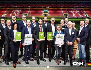 IVECO employees from the Madrid plant in Spain collect the Lean and Green award recognizing excellence and sustainable manufacturing processes