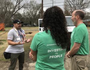 volunteers in discussion