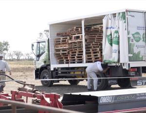 CNG Tector delivering recycled wood to Ansenuza National Park