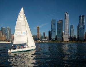 Sailboat with NYC in the background