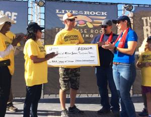 Edison International presented a $5,000 grant to the Twenty-Nine Palms Band of Mission Indians for environmental protection projects. Credit: Susan Cox