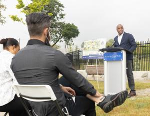 As part of a comprehensive three-year, $1 million effort to support eastside neighborhoods around the Detroit Assembly Complex, Stellantis today launched Detroit’s Greenest Initiative, the company’s plan to make Detroit’s east side the most environmentally friendly neighborhood. Making the announcement was Ron Stallworth, External Affairs Lead for Wayne County, Stellantis - North America.