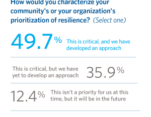 How would you characterize your community's or your organization's prioritization of resilience? (Select one)
