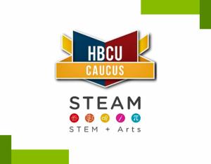 "HBCU caucus STEAM stem + arts" logos