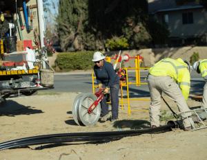 Colleagues say Vasquez is admired and respected by her male coworkers, especially when they've seen her on the job. Vasquez works on an electrical cable undergrounding project in Loma Linda.