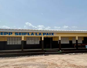 Outside of a school building