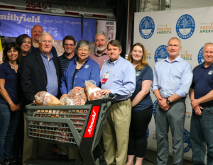 Smithfield Foods donates more than 42,000 pounds—the equivalent of more than 170,000 servings—of protein to the Central Illinois Food Bank in Springfield, Ill.