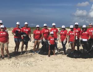 TeamCITGO volunteers filled 175 trash bags with trash at the annual Aruba Hotel and Tourism Association Beach Cleanup.