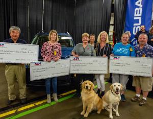 Members of the famous Subaru canine family, The Barkleys, visited SIA to welcome the family vehicle to the Subaru line-up on May 7, 2018. SIA also presented $8,000 in grants to four Indiana nonprofit organizations focused on animal welfare: North Central Indiana Spay & Neuter, Almost Home Humane Society, Loving Heart Animal Shelter and Natalie’s Second Chance No-Kill Dog Shelter.