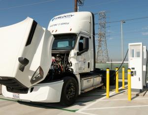 truck with front hood open