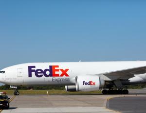 FedEx plane on runway