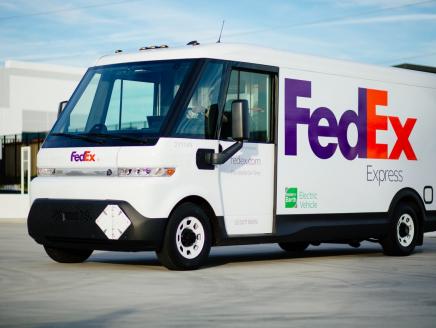 White FedEx BrightDrop van