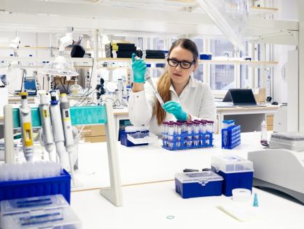 woman working in lab