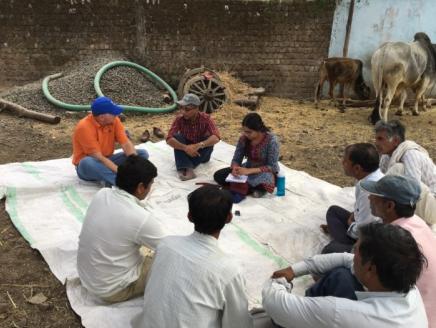 Meeting with farmers in Ratanpur, near Sehore, India.