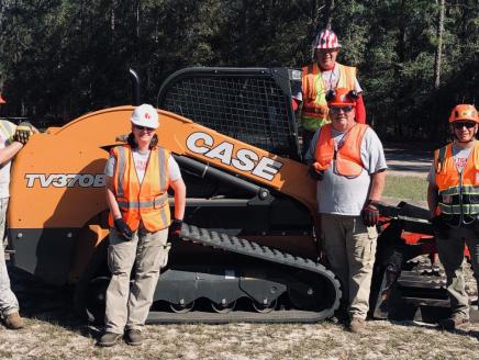 CNH employees with equipment