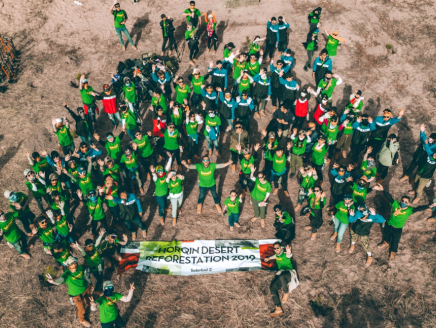 To celebrate Earth Day 138 Timberland volunteers planted 650 trees in Inner Mongolia’s Horqin Desert. Timberland and Green Network have planted 2.6 million trees in the Horqin Desert since 2001 to stop the desertification of the area, minimize sandstorms, and improve air quality as far away as Japan and South Korea.