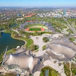 aerial view of Munich olympic village facilities