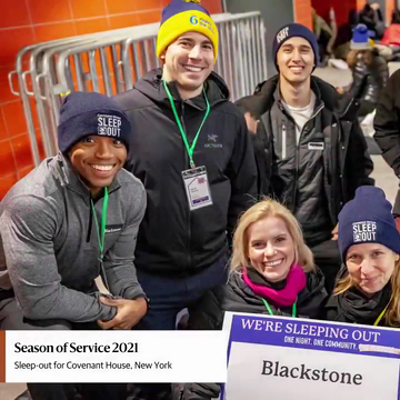 The Blackstone Charitable Foundation's Annual Season of Service Initiative