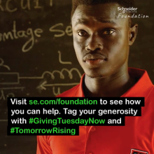 Give to Schneider Electric's Tomorrow Rising Fund on Giving Tuesday