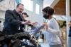 Frank Piotrowski and a student at St. Vrain Innovation Center with Belle's Dragon 
