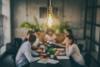group eating a meal together