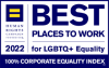 "2022 Best Places to Work for LGBTQ+ Equality" logo