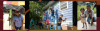 Children and Home Depot volunteers at one of the homes that are being refurbished. 