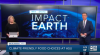 News anchors in front of a screen that says "Impact Earth"