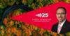 profile of Andre Argenton, Dow 125 logo "Andre Argenton chief sustainability officer" background of a road through fall foliage forest