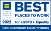"BEST Places to Work for LGBTQ+ Equality. 100% Corporate Equality Index" logo