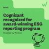 Cognizant recognized for award-winning ESG reporting program. Workiva news. Illustration of a double handled cup.