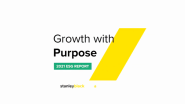 Stanley Black & Decker Releases Second Annual ESG Report, "Growth With Purpose"